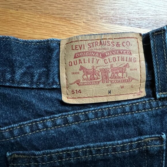 Vintage Levis 514 Super-low dark wash 100% cotton Flared leg women's 7jr. USA! - Picture 9 of 9